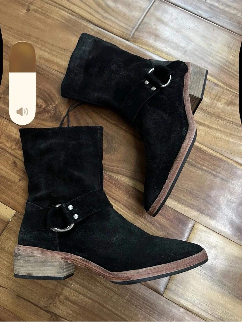 FREE PEOPLE Vienna Suede Ankle Boots! SIZE 39 Narrow Fit Side Zip Black 8.5   F